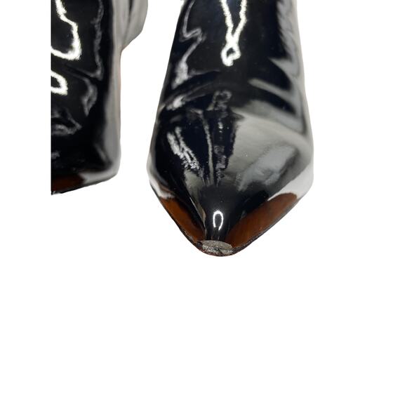 Schutz Boot Ashlee Women's Black Leather Pointed Toe Slouchy Stiletto Heel 6.5 - Picture 6 of 8